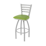 410 Jackie Swivel Stool with Anodized Nickel Finish and Canter Kiwi Green Seat, AGS-41025AN009