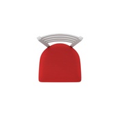 410 Jackie Swivel Stool with Anodized Nickel Finish and Canter Red Seat, AGS-41025AN011