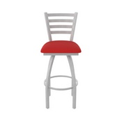 410 Jackie Swivel Stool with Anodized Nickel Finish and Canter Red Seat, AGS-41025AN011