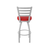 410 Jackie Swivel Stool with Anodized Nickel Finish and Canter Red Seat, AGS-41025AN011