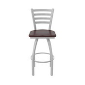410 Jackie Swivel Stool with Anodized Nickel Finish and Dark Cherry Maple Seat, AGS-41025ANDCMpl