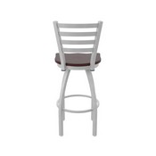 410 Jackie Swivel Stool with Anodized Nickel Finish and Dark Cherry Maple Seat, AGS-41025ANDCMpl