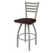 410 Jackie Swivel Stool with Anodized Nickel Finish and Dark Cherry Maple Seat, AGS-41025ANDCMpl