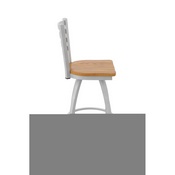 410 Jackie Swivel Stool with Anodized Nickel Finish and Medium Oak Seat, AGS-41025ANMedOak