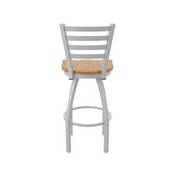 410 Jackie Swivel Stool with Anodized Nickel Finish and Medium Oak Seat, AGS-41025ANMedOak