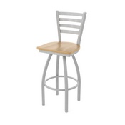 410 Jackie Swivel Stool with Anodized Nickel Finish and Natural Maple Seat, AGS-41025ANNatMpl