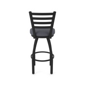 410 Jackie Swivel Stool with Black Wrinkle Finish and Canter Storm Seat, AGS-41025BW004