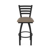 410 Jackie 36" Swivel Bar Stool with Black Wrinkle Finish and Canter Earth Seat, 41036BW006