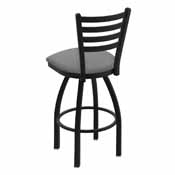 410 Jackie Swivel Stool with Black Wrinkle Finish and Canter Folkstone Grey Seat, AGS-41025BW007