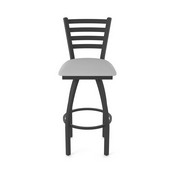 410 Jackie Swivel Stool with Black Wrinkle Finish and Canter Folkstone Grey Seat, AGS-41025BW007