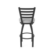410 Jackie Swivel Stool with Black Wrinkle Finish and Canter Folkstone Grey Seat, AGS-41025BW007