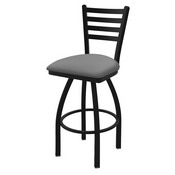 410 Jackie Swivel Stool with Black Wrinkle Finish and Canter Folkstone Grey Seat, AGS-41025BW007