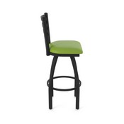 410 Jackie Swivel Stool with Black Wrinkle Finish and Canter Kiwi Green Seat, AGS-41025BW009