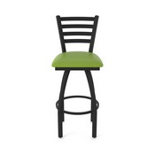 410 Jackie Swivel Stool with Black Wrinkle Finish and Canter Kiwi Green Seat, AGS-41025BW009