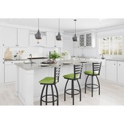 410 Jackie Swivel Stool with Black Wrinkle Finish and Canter Kiwi Green Seat, AGS-41025BW009