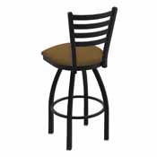 410 Jackie 36" Swivel Bar Stool with Black Wrinkle Finish and Canter Saddle Seat, 41036BW012