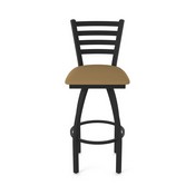 410 Jackie 36" Swivel Bar Stool with Black Wrinkle Finish and Canter Saddle Seat, 41036BW012