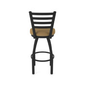 410 Jackie 36" Swivel Bar Stool with Black Wrinkle Finish and Canter Saddle Seat, 41036BW012