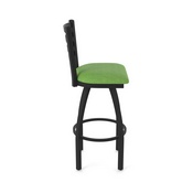 410 Jackie 36" Swivel Bar Stool with Black Wrinkle Finish and Graph Parrot Seat, 41036BW015