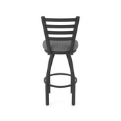 410 Jackie Swivel Stool with Black Wrinkle Finish and Graph Coal Seat, AGS-41025BW018