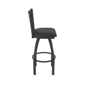 410 Jackie Swivel Stool with Black Wrinkle Finish and Black Vinyl Seat, AGS-41025BWBlkVinyl