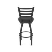 410 Jackie Swivel Stool with Black Wrinkle Finish and Black Vinyl Seat, AGS-41025BWBlkVinyl