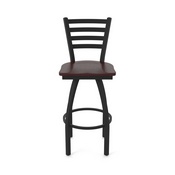 410 Jackie 36" Swivel Bar Stool with Black Wrinkle Finish and Dark Cherry Maple Seat, 41036BWDCMpl