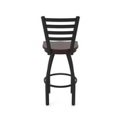 410 Jackie 36" Swivel Bar Stool with Black Wrinkle Finish and Dark Cherry Maple Seat, 41036BWDCMpl