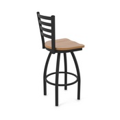 410 Jackie 36" Swivel Bar Stool with Black Wrinkle Finish and Medium Maple Seat, 41036BWMedMpl