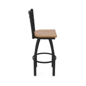 410 Jackie 36" Swivel Bar Stool with Black Wrinkle Finish and Medium Maple Seat, 41036BWMedMpl