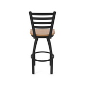 410 Jackie 36" Swivel Bar Stool with Black Wrinkle Finish and Medium Maple Seat, 41036BWMedMpl
