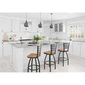 410 Jackie 36" Swivel Bar Stool with Black Wrinkle Finish and Medium Maple Seat, 41036BWMedMpl