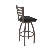 410 Jackie Swivel Stool with Bronze Finish and Black Vinyl Seat, AGS-41025BZBlkVinyl