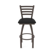 410 Jackie Swivel Stool with Bronze Finish and Black Vinyl Seat, AGS-41025BZBlkVinyl