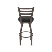 410 Jackie Swivel Stool with Bronze Finish and Black Vinyl Seat, AGS-41025BZBlkVinyl