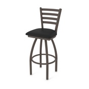 410 Jackie Swivel Stool with Bronze Finish and Black Vinyl Seat, AGS-41025BZBlkVinyl