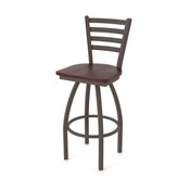 410 Jackie Swivel Stool with Bronze Finish and Dark Cherry Oak Seat, AGS-41025BZDCOak