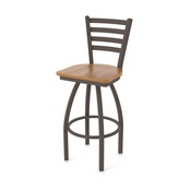 410 Jackie Swivel Stool with Bronze Finish and Medium Maple Seat, AGS-41025BZMedMpl