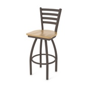 410 Jackie Swivel Stool with Bronze Finish and Natural Maple Seat, AGS-41025BZNatMpl