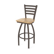 410 Jackie Swivel Stool with Bronze Finish and Natural Oak Seat, AGS-41025BZNatOak