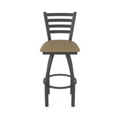 410 Jackie Swivel Stool with Pewter Finish and Canter Thatch Seat, AGS-41025PW001