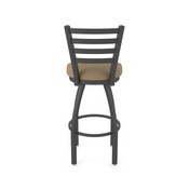 410 Jackie Swivel Stool with Pewter Finish and Canter Thatch Seat, AGS-41025PW001