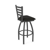 410 Jackie Swivel Stool with Pewter Finish and Canter Espresso Seat, AGS-41025PW003