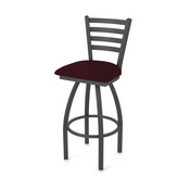 410 Jackie Swivel Stool with Pewter Finish and Canter Bordeaux Seat, AGS-41025PW005
