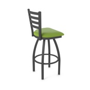 410 Jackie Swivel Stool with Pewter Finish and Canter Kiwi Green Seat, AGS-41025PW009
