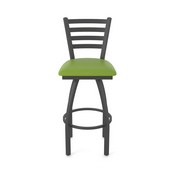 410 Jackie Swivel Stool with Pewter Finish and Canter Kiwi Green Seat, AGS-41025PW009