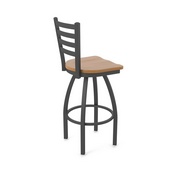 410 Jackie Swivel Stool with Pewter Finish and Medium Maple Seat, AGS-41025PWMedMpl