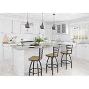 410 Jackie Swivel Stool with Pewter Finish and Medium Maple Seat, AGS-41025PWMedMpl