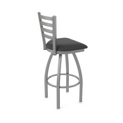 410 Jackie Swivel Stool with Stainless Finish and Canter Iron Seat, AGS-41025SS008
