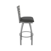 410 Jackie Swivel Stool with Stainless Finish and Canter Iron Seat, AGS-41025SS008